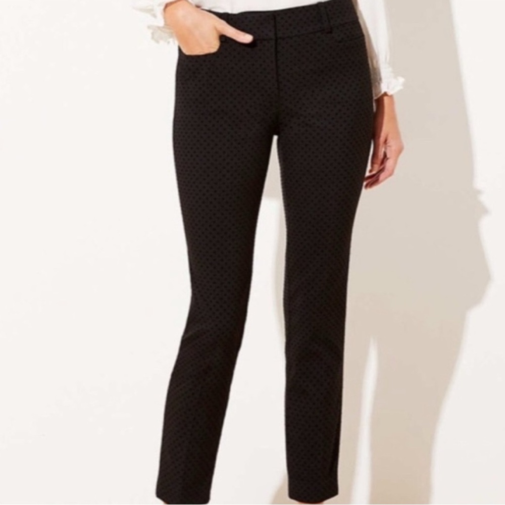 LOFT Marisa Black Polka Dot Ankle Pants Size 14 T (Long/Tall) XL Tall Cigarette